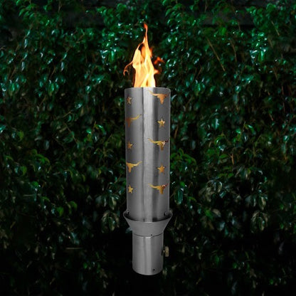 Stainless steel bull and star fire torch wind proof 30,000 btu  perfect flame luxury outdoor lighting