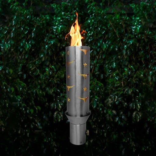 Stainless steel bull and star fire torch wind proof 30,000 btu  perfect flame luxury outdoor lighting
