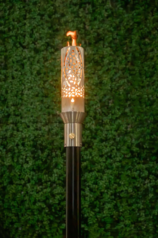 Stainless steel coral fire torch wind proof 30,000 btu  perfect flame uxury outdoor lighting