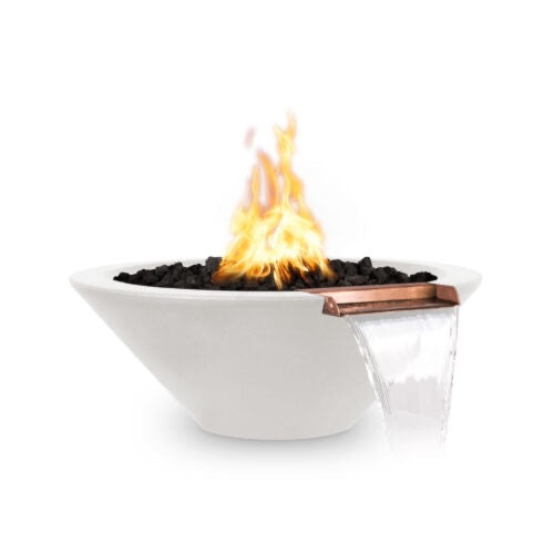  Cazo Fire Bowl one piece concrete 48" gold flame luxury fire and water bowl