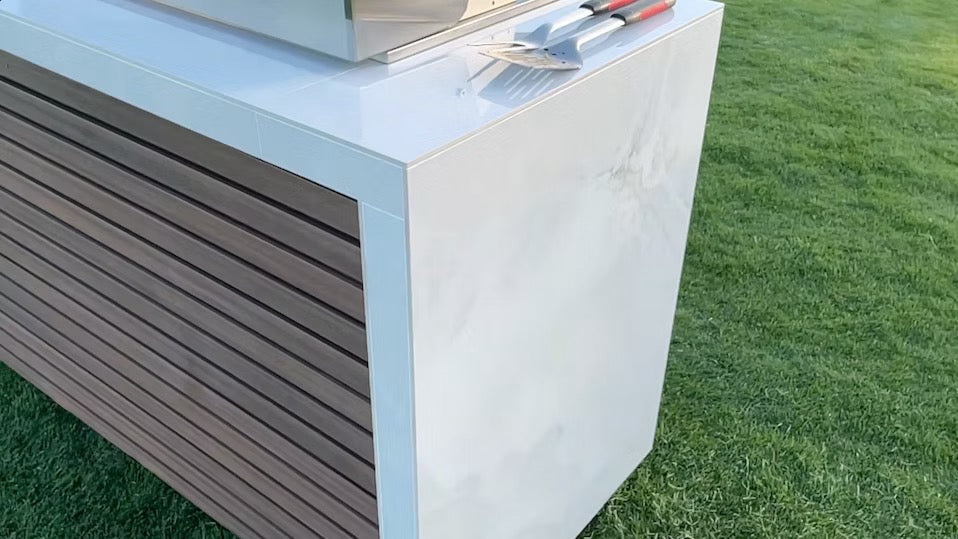 Kokomo Grills Professional Shiplap Outdoor Kitchen KoKoMo Grill With Waterfall Edge