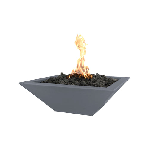 Maya fire bowl hand lit GFRC concrete-48" flame remote ignition lifetime warranty luxury fire pit