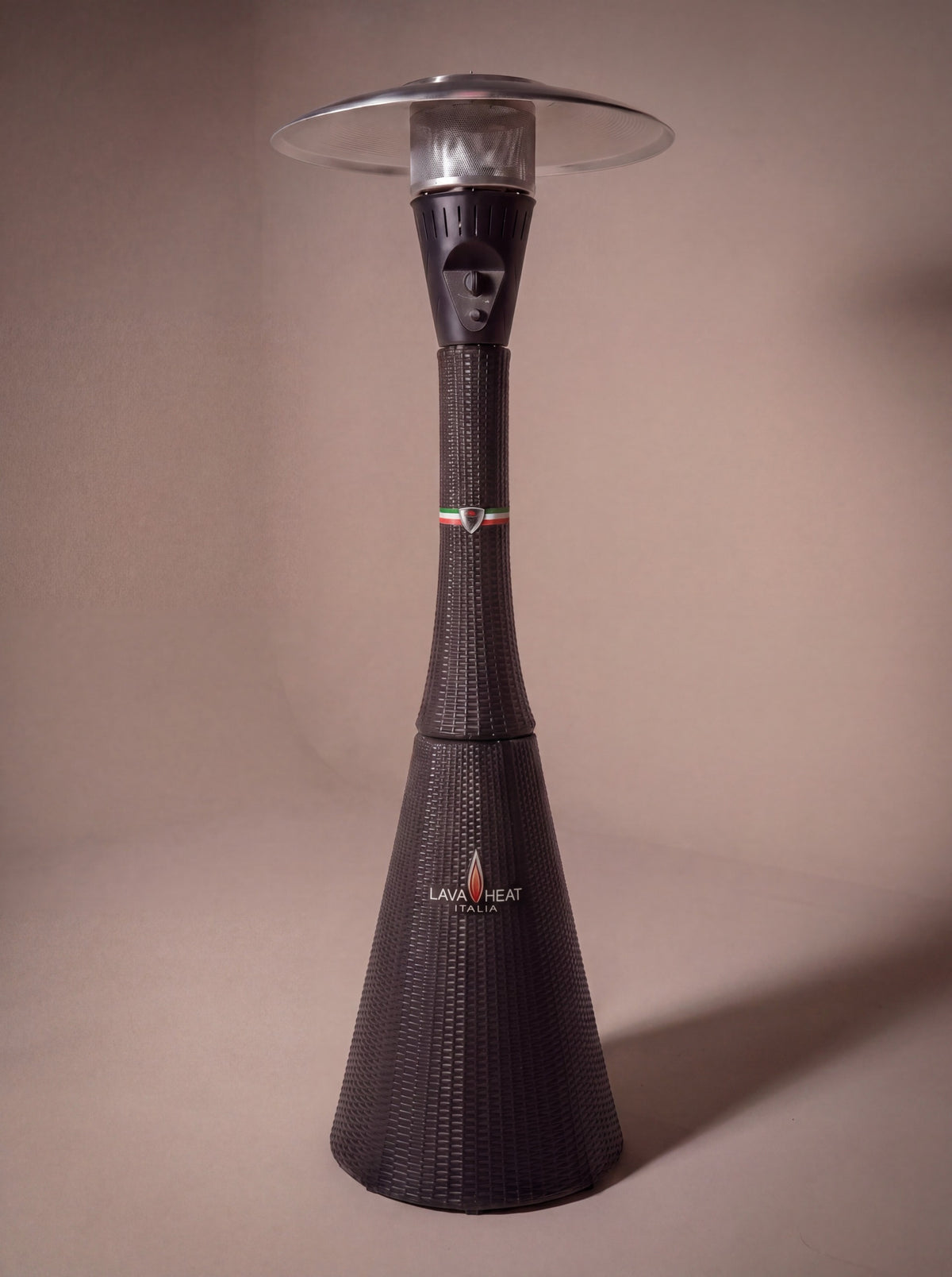 Lava Heat Italia Palermo patio heater in Charcoal Rattan finish