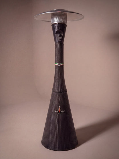 Lava Heat Italia Palermo patio heater in Charcoal Rattan finish