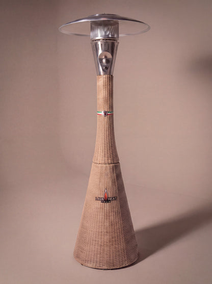 Lava Heat Italia Palermo patio heater in Ash Rattan finish