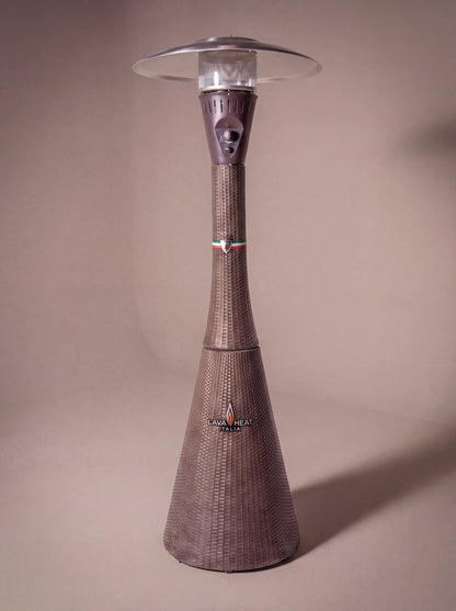 Lava Heat Italia Palermo patio heater in Walnut Rattan finish