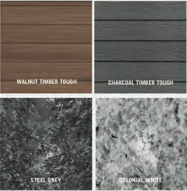 Bull Premier Q Angus Outdoor Kitchen Finish Options featuring Walnut and Charcoal Timber Tough Cabinetry with Steel Grey and Colonial White Granite Countertops
