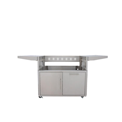Blaze LTE PRO 40-inch gas griddle cart in stainless steel with double doors and side shelves