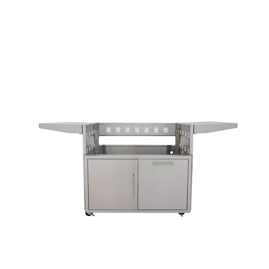 Blaze LTE PRO 40-inch gas griddle cart in stainless steel with double doors and side shelves