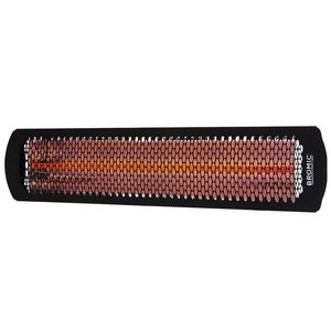 Bromic Tungsten Smart-Heat patio heater with radiant infrared heating element and sleek black outdoor mounting design.