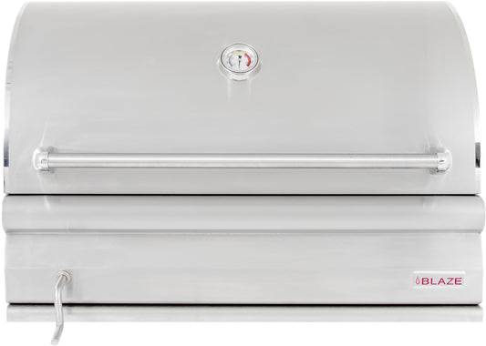 
ALT: Blaze 32-Inch Built-In Stainless Steel Charcoal Grill BLZ-4-CHAR open front view
