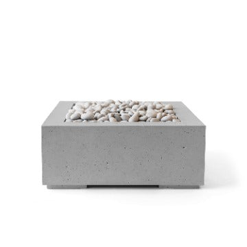 Alea 32 Lightweight Concrete Fire Pit - EI - Charcoal Concrete - Black Lava Rock