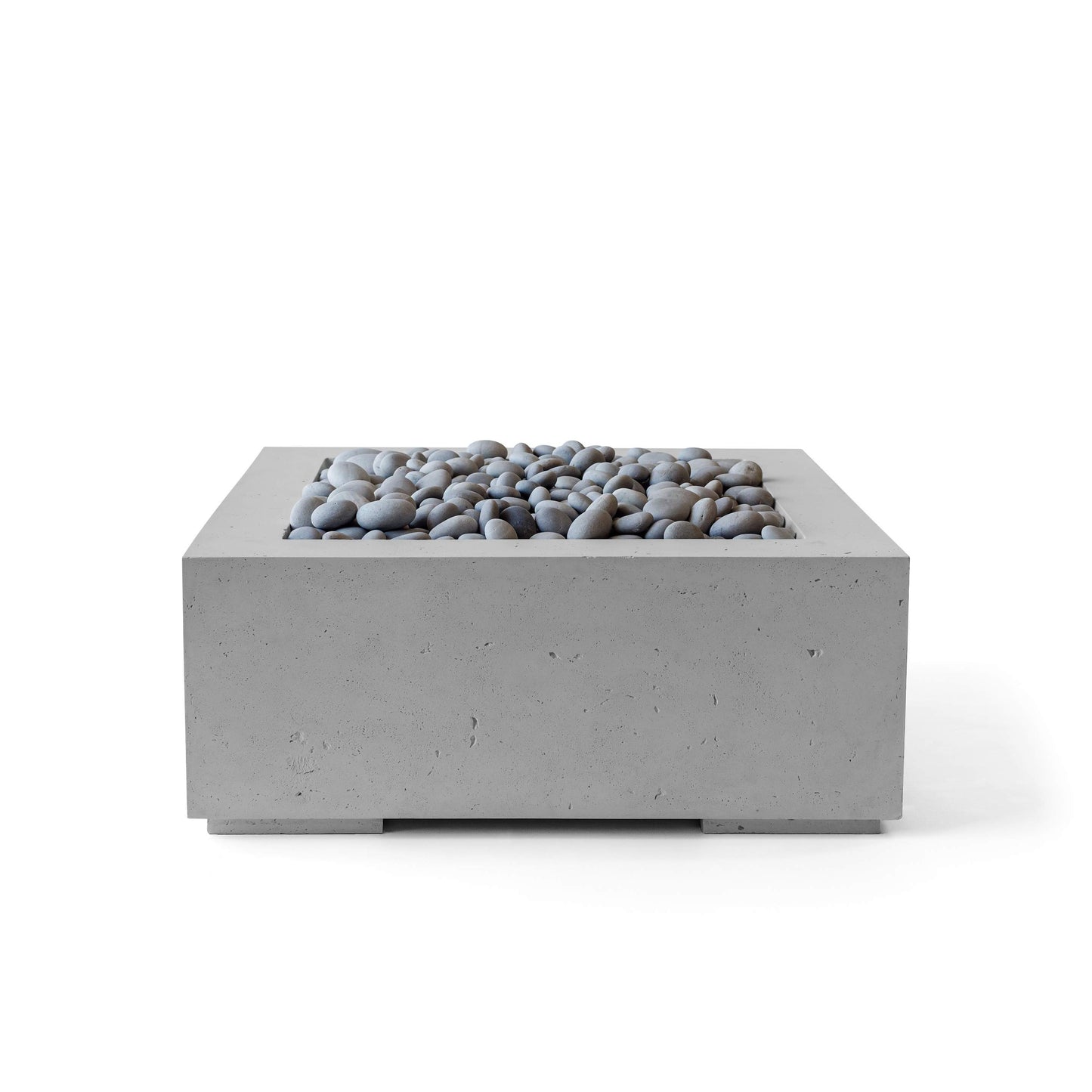 Alea 32 Lightweight Concrete Fire Pit - EI - Charcoal Concrete - Black Lava Rock