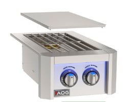 AOG L-Series Built-In Double Side Burner for outdoor kitchen installation