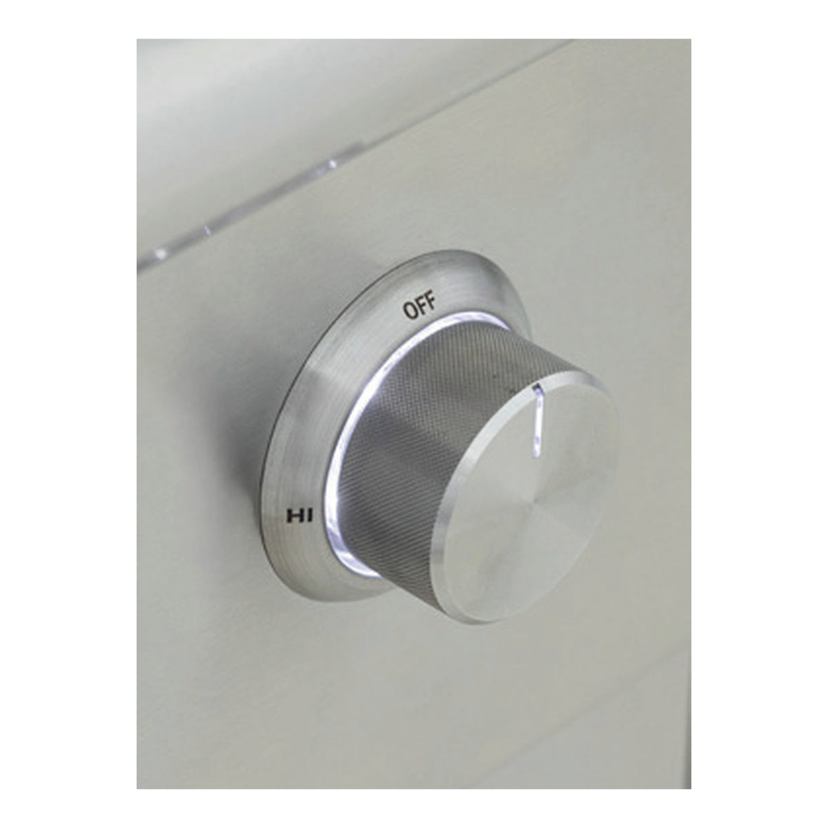 Blaze LTE+ 30-Inch Griddle illuminated gas-flow control knob detail