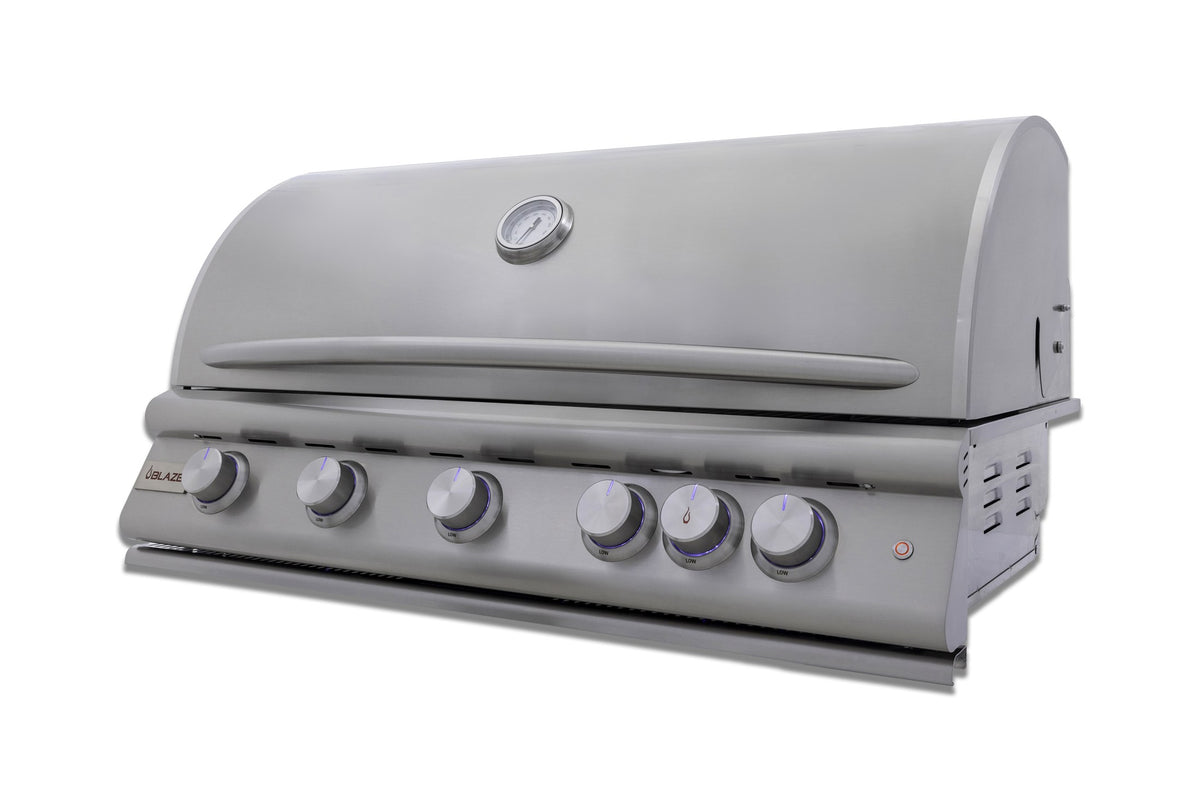 Blaze LTE+ 40-inch 5-burner built-in gas grill stainless steel front view