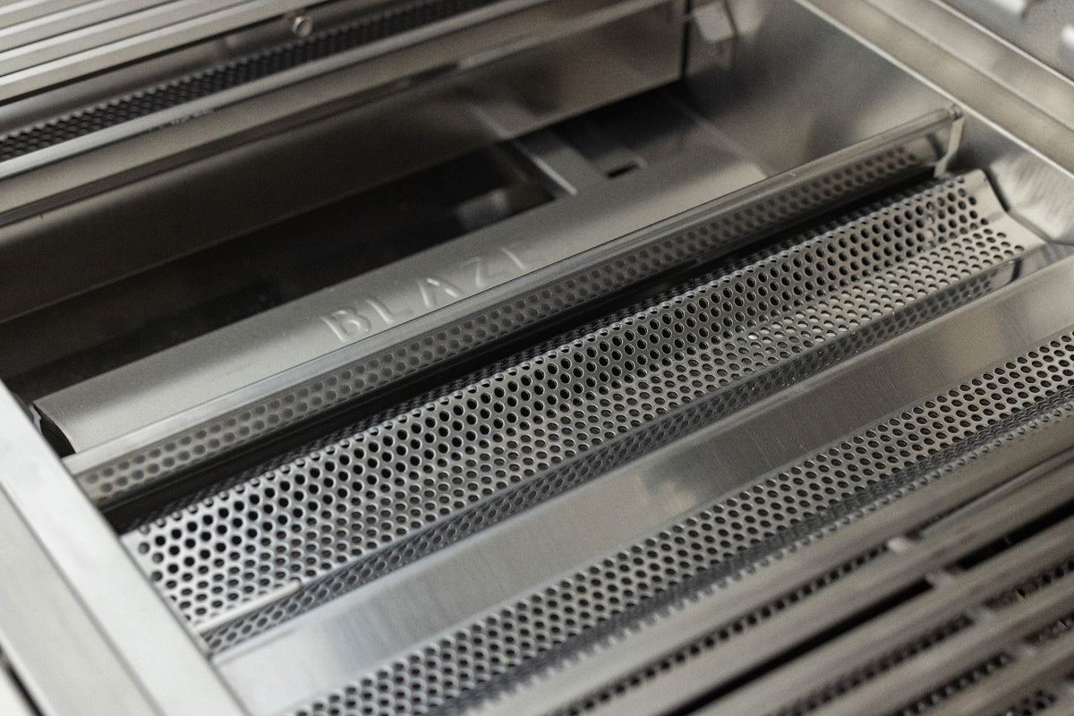 Blaze LTE PRO stainless steel flame tamer and burner detail