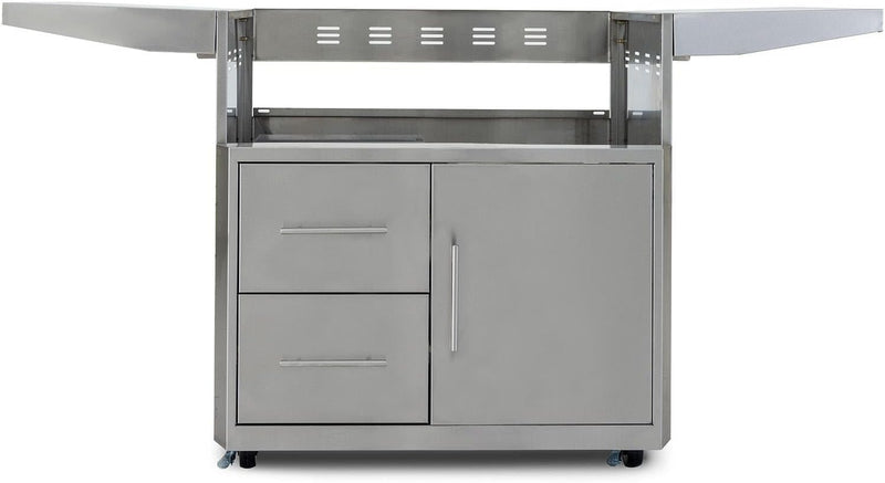 Blaze Professional LUX 34-Inch Grill Cart front view with folding side shelves