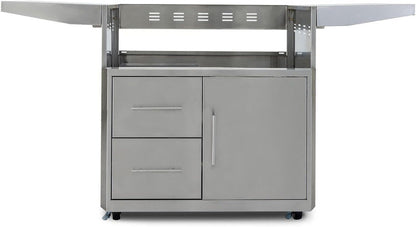Blaze Professional LUX 34-Inch Grill Cart front view with folding side shelves