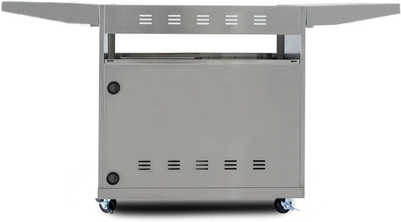 Blaze Professional LUX 34-Inch Grill Cart rear view with locking casters
