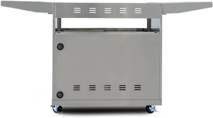 Blaze Professional LUX 34-Inch Grill Cart rear view with locking casters