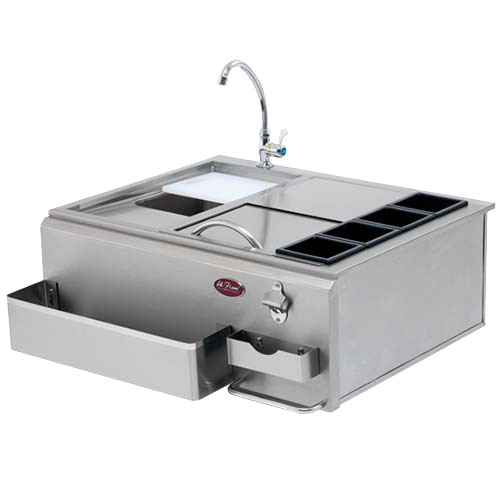Cal Flame 30-inch drop-in bar center with sink, faucet, ice bin and storage compartments