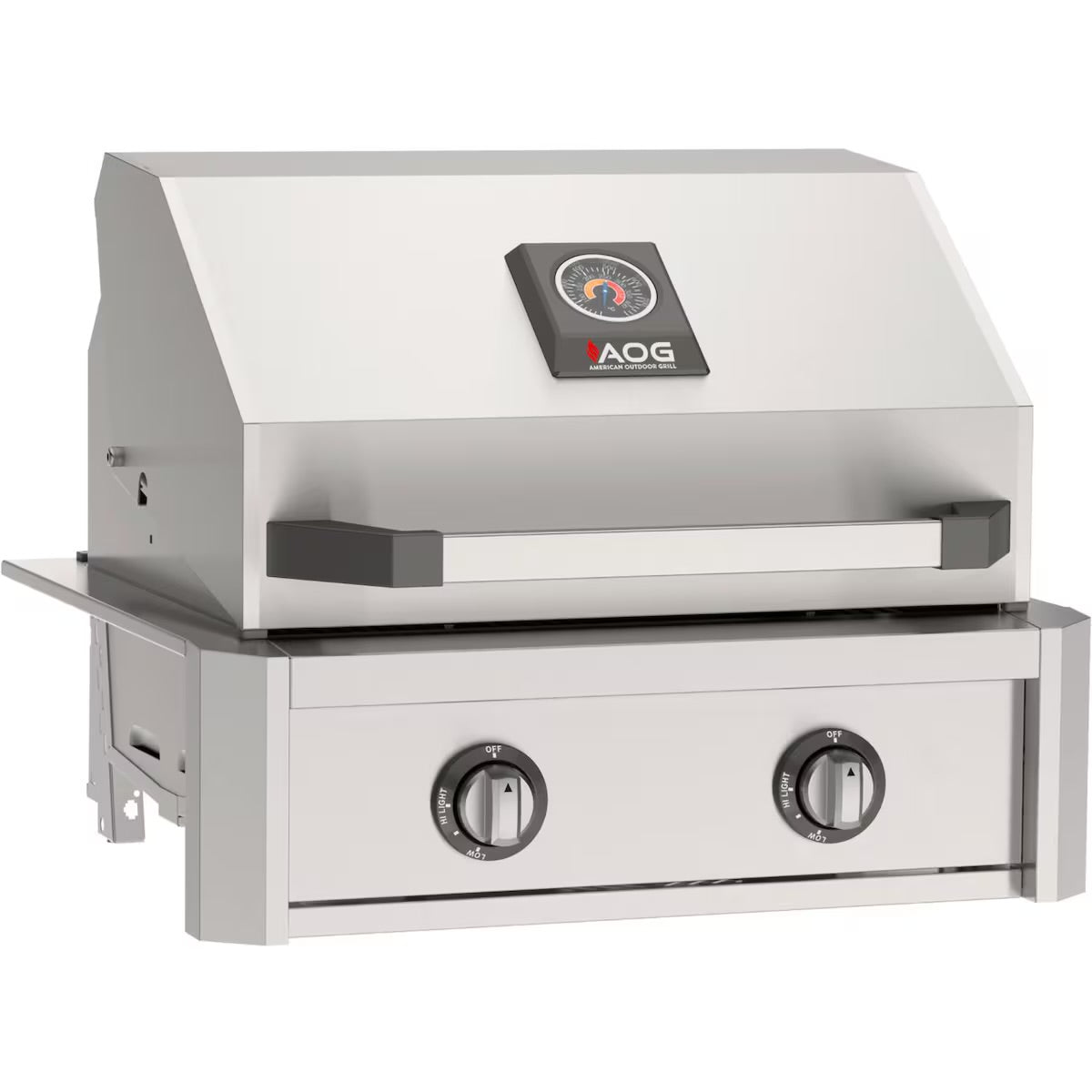 American Outdoor Grill 24-in T-Series built-in natural gas grill, stainless steel, closed hood with thermometer