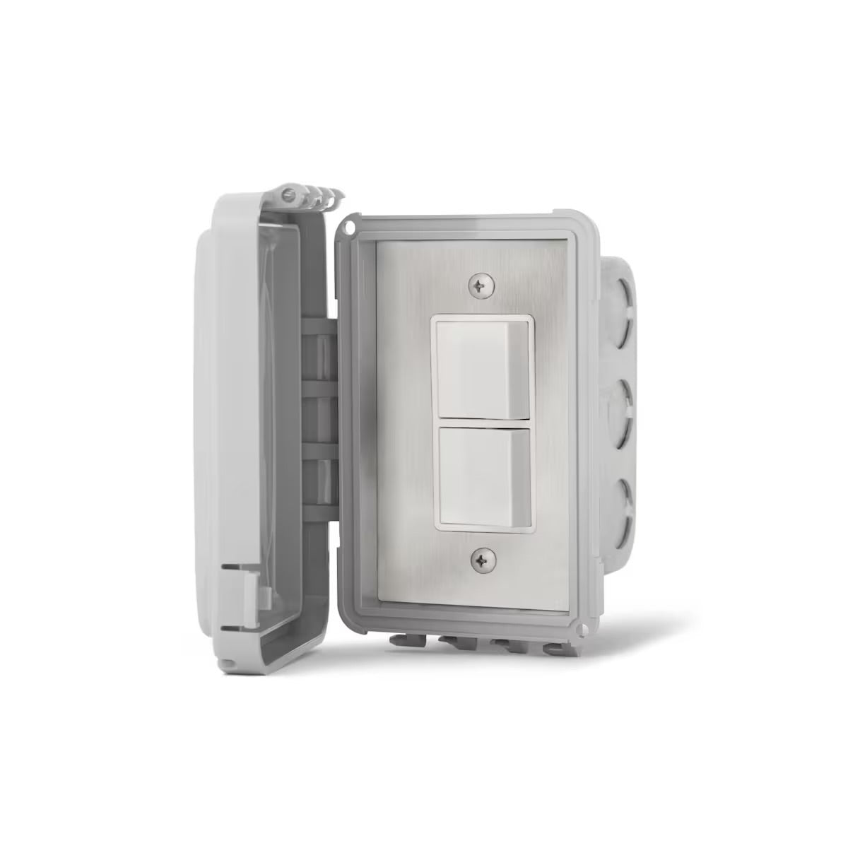 Infratech 14-4310 single flush mount duplex switch with weatherproof cover, open