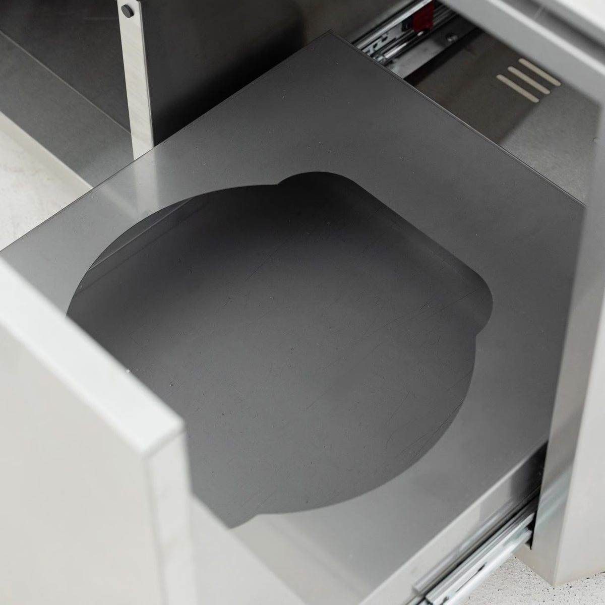 Blaze 26-Inch Pizza Oven Cart pull-out propane tank storage detail