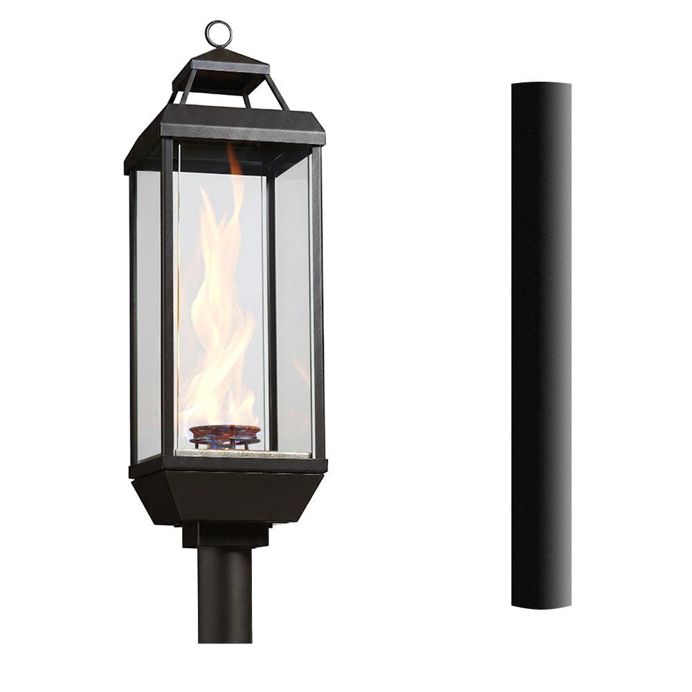 Tempest 50K outdoor gas lantern with electronic ignition and black deck post