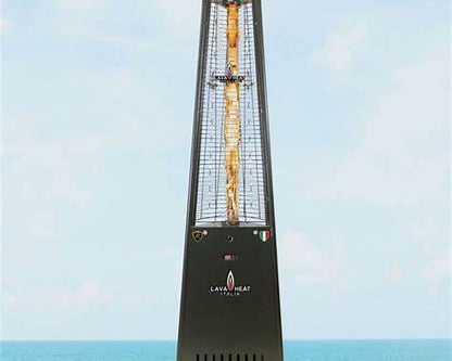 Lava Heat Italia 2G Flame Tower patio heater with 66,000 BTU visible flame