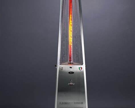 Lava Heat Italia 2G Flame Tower close-up showing illuminated flame and tower construction