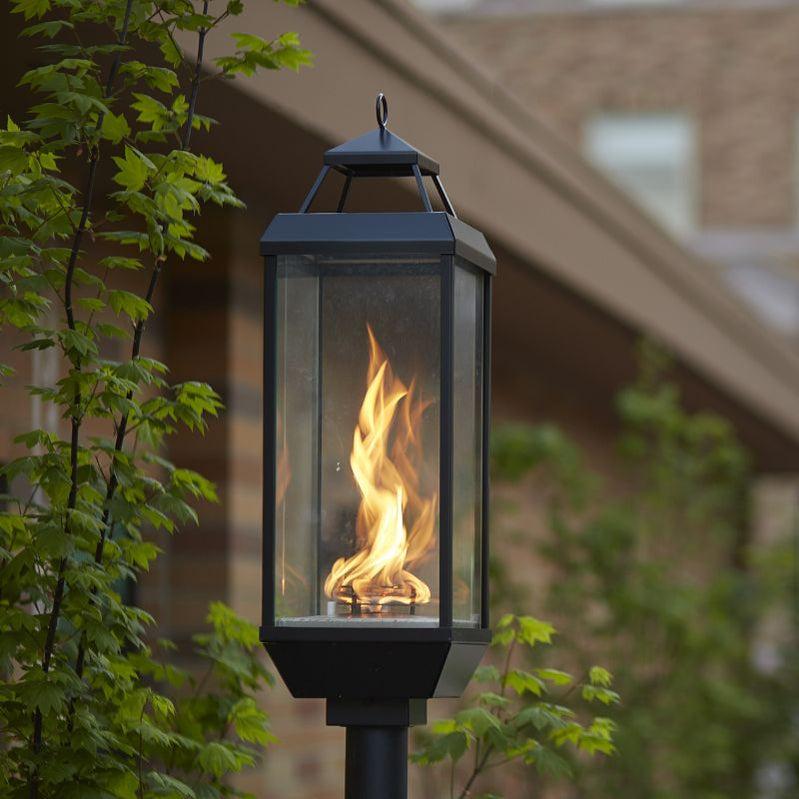 Tempest 20K gas lantern installed outdoors with dancing spiral flame