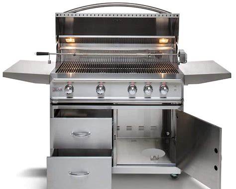 Blaze Professional LUX 44-inch grill cart with two storage drawers and cabinet open