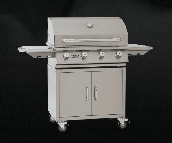 Bull Outlaw 30-inch complete cart LP gas grill in 304 stainless steel
