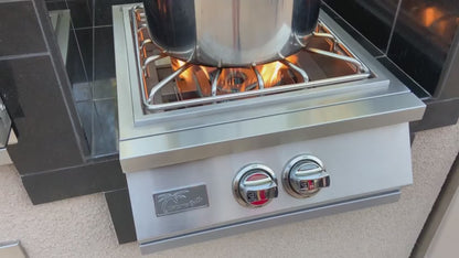 Kokomo Grills Professional Built-in Power Burner with Led Lights and Removable Grate for Wok