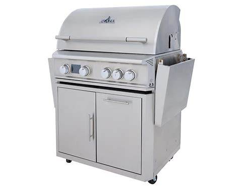 Blaze LTE PRO 32-inch gas grill installed on stainless steel grill cart